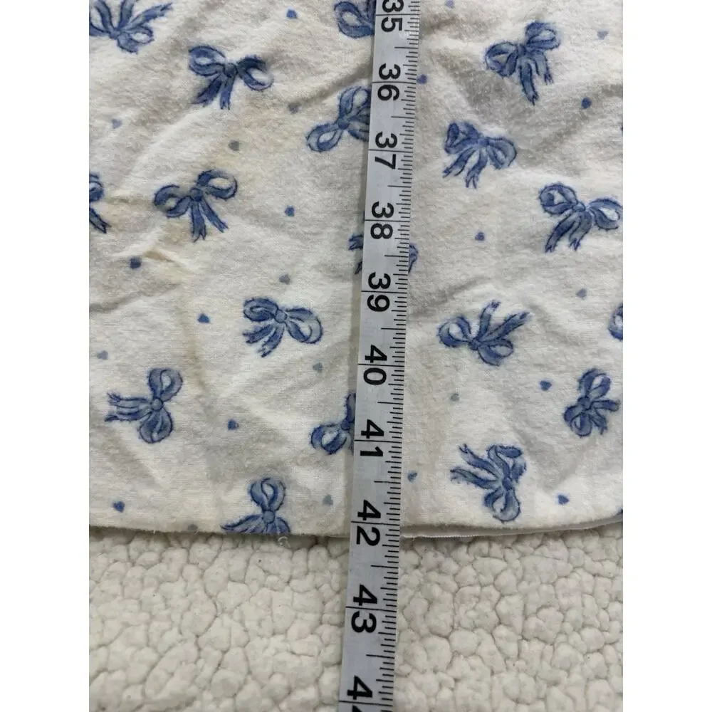 Vtg Willow Creek Flannel Nightgown‎ Sleep Dress Bows Lace Cottage Granny Modest